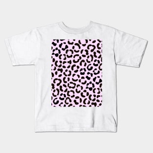 Trendy Black and Pink Leopard Effect Pattern Kids T-Shirt